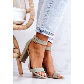 FB2 Sandales à Talons en Daim Vert Vif Jacqueline 1