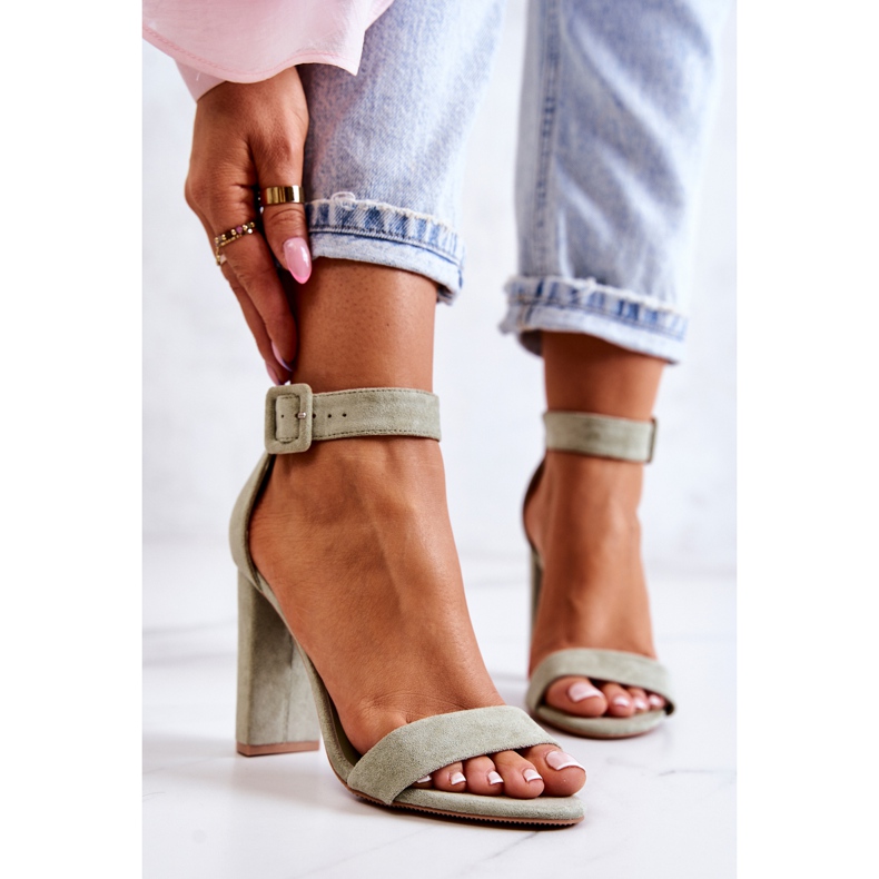 FB2 Sandales à Talons en Daim Vert Vif Jacqueline 2