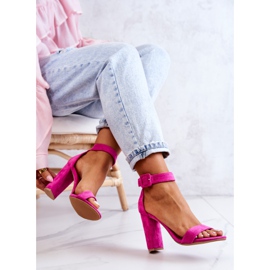 FB2 Sandales Talons Hauts Daim Fuchsia Jacqueline rose 6