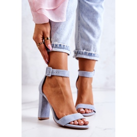 Sandales à talons en daim bleu Jacqueline 2