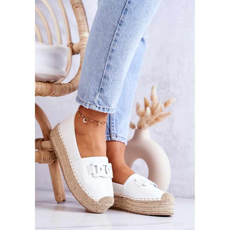 FB2 Espadrilles classiques sur la plate-forme blanche Julianne 1
