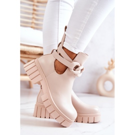 FB2 Bottines En Cuir Avec Une Coupe Beige Karen 1 FB2 Bottines En Cuir Avec Une Coupe Beige Karen 1