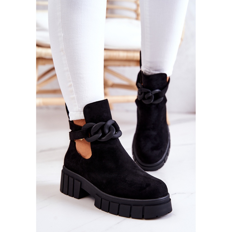 FB2 Bottines en daim Kirsten noires avec une coupe 1