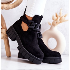 FB2 Bottines en daim Kirsten noires avec une coupe le noir 6