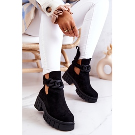 FB2 Bottines en daim Kirsten noires avec une coupe le noir 5
