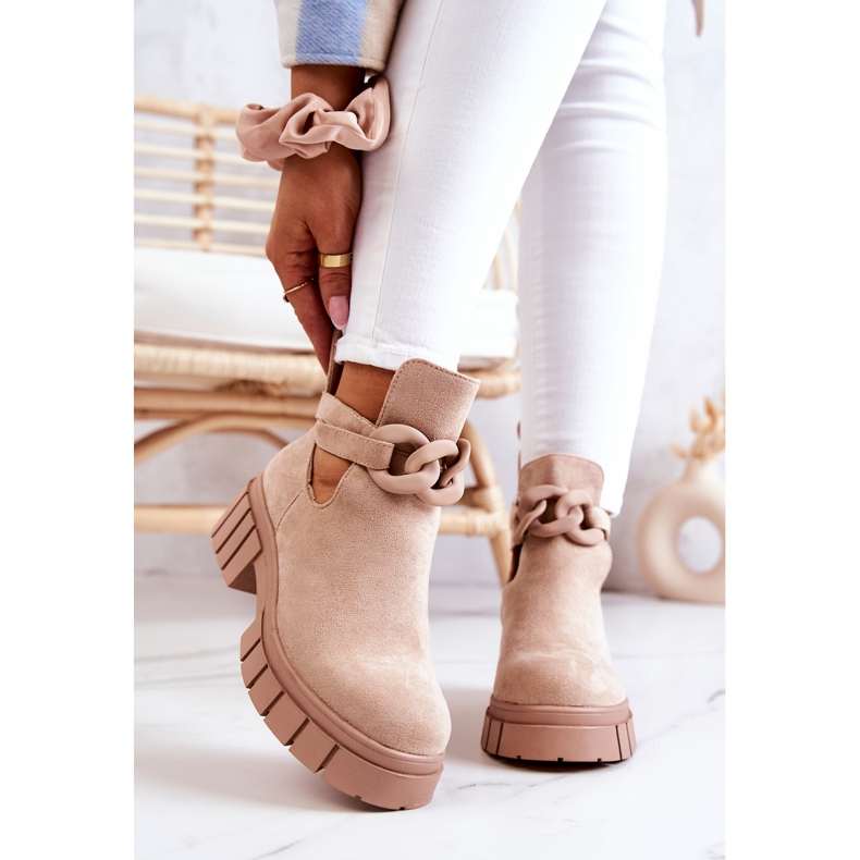 FB2 Bottines En Daim Avec Une Coupe Beige Kirsten 2