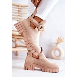 FB2 Bottines En Daim Avec Une Coupe Beige Kirsten 4
