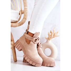 FB2 Bottines En Daim Avec Une Coupe Beige Kirsten 7