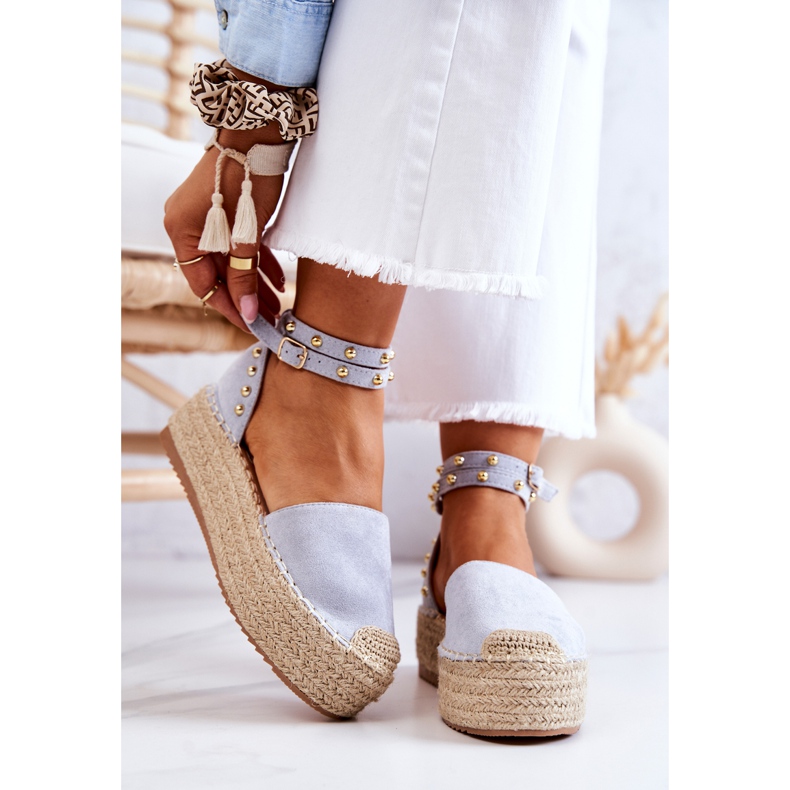 FB2 Sandales Espadrilles Avec Jets Lillian Bleus 2
