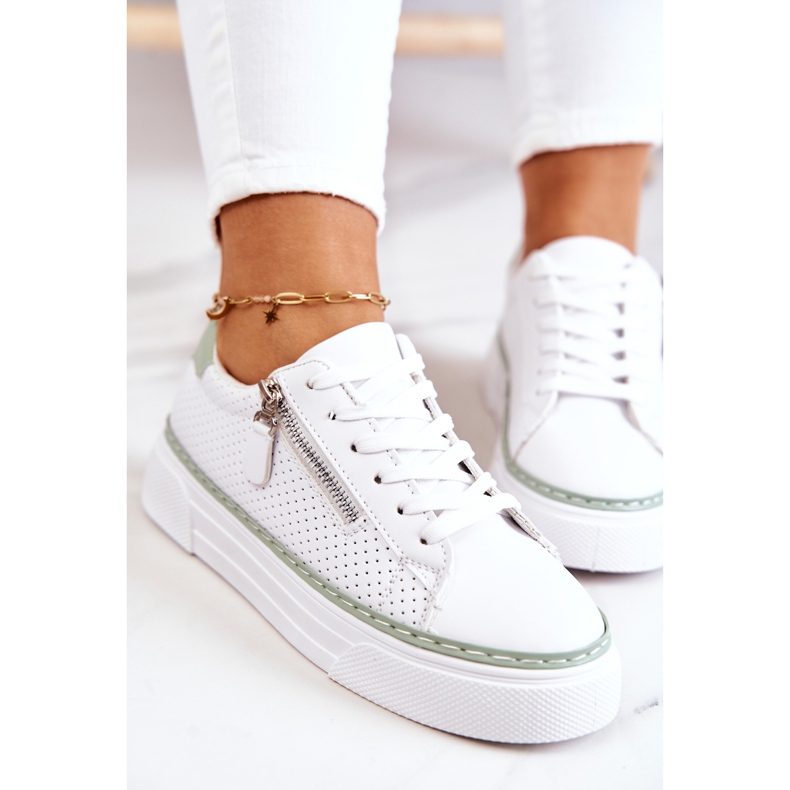 FB2 Chaussures De Sport Sur La Plateforme Louisa Blanche Et Verte 1 FB2 Chaussures De Sport Sur La Plateforme Louisa Blanche Et Verte 1