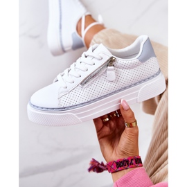 FB2 Chaussures De Sport Sur La Plateforme Louisa Blanche Et Bleue 1