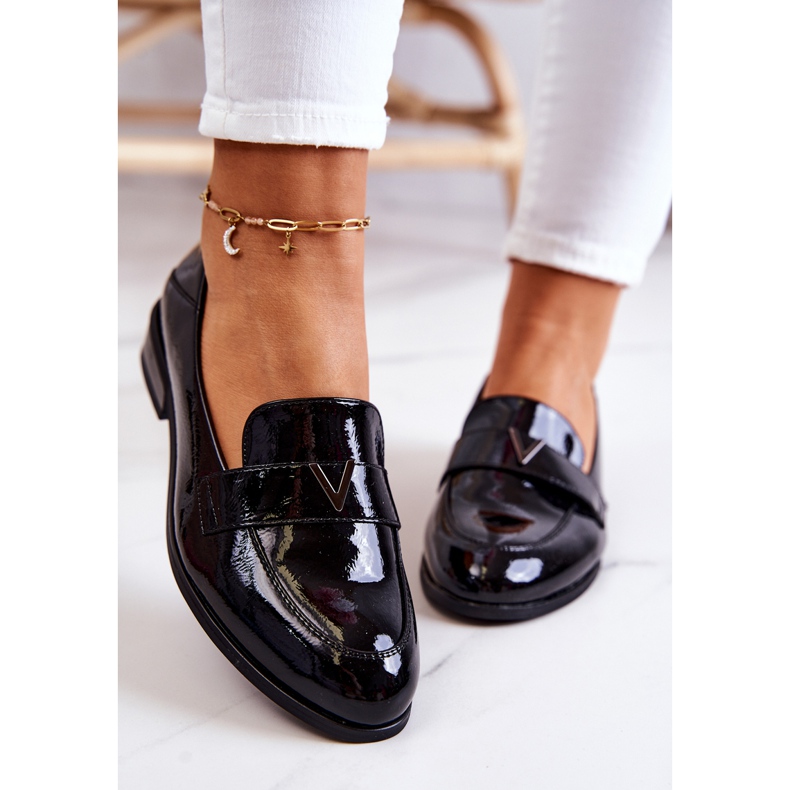 Vinceza Chaussures Sherilyn noires en cuir verni 1