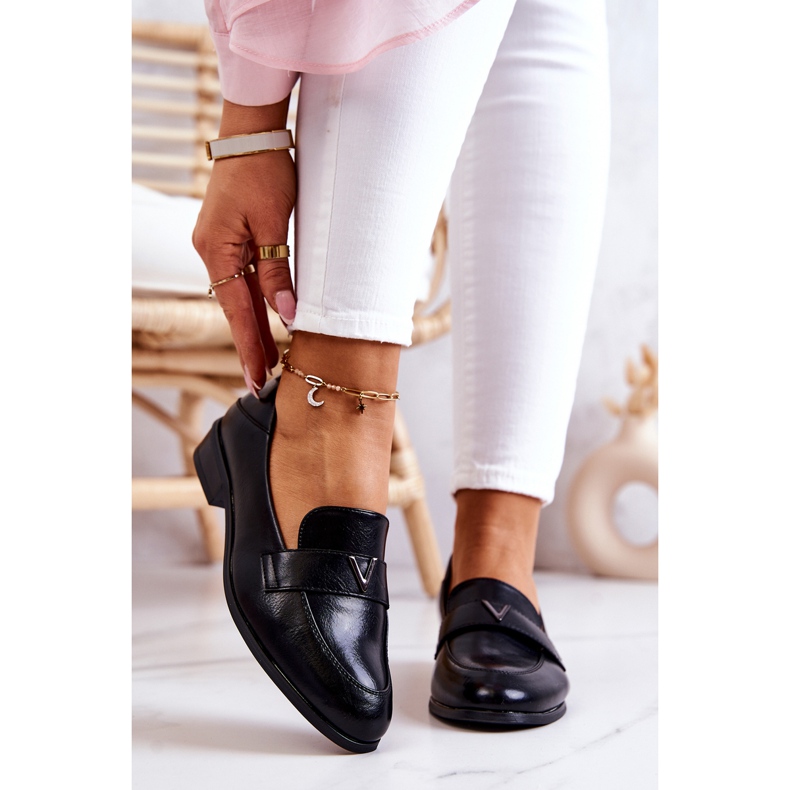 Vinceza Chaussures en cuir noires Sherilyn 2