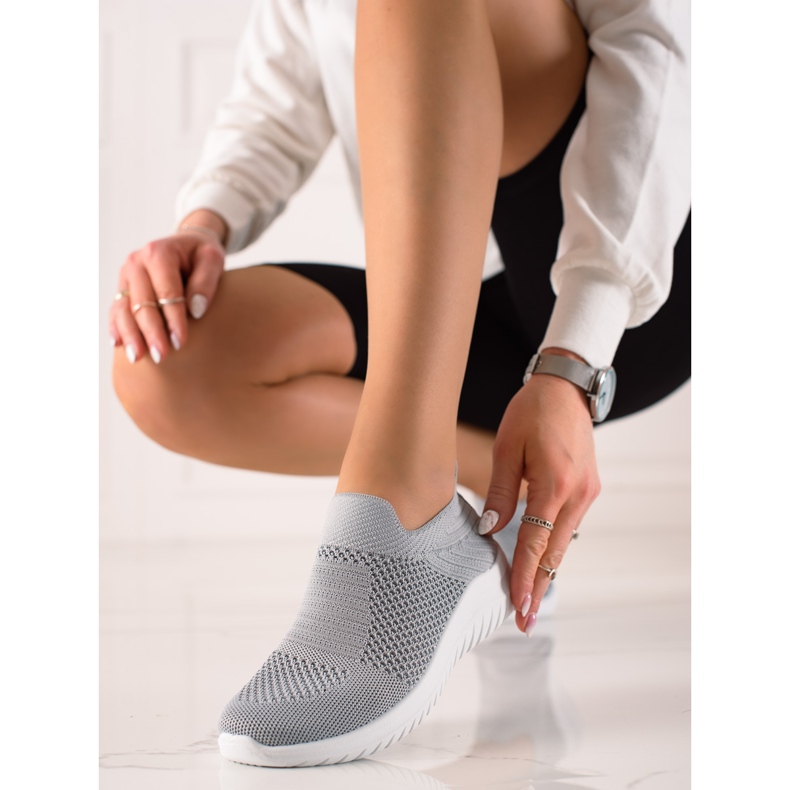 TRENDI Baskets à enfiler confortables gris 1