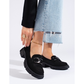 Goodin Mocassins en daim sur la plateforme le noir 1