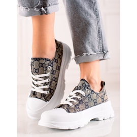Bona Baskets Sur La Plateforme Avec Motifs multicolore gris 1