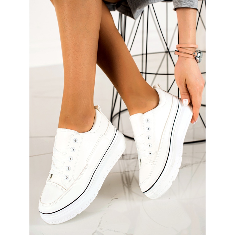 TRENDI Baskets élégantes sur la plate-forme blanc 1