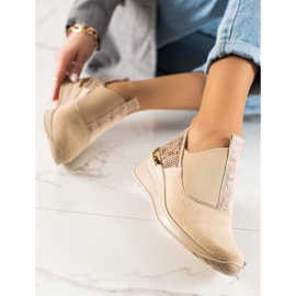 Filippo Baskets à enfiler en cuir beige brun 2