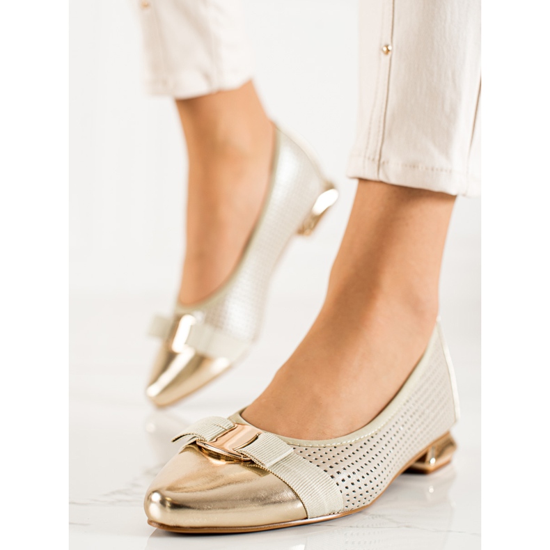 W. Potocki Escarpins Potocki dorés d'or 1