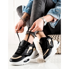 TRENDI Baskets en cuir écologique noir 1