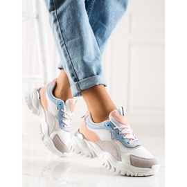 TRENDI Baskets mode blanche multicolore 3