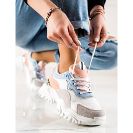 TRENDI Baskets mode blanche multicolore 1