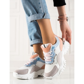 TRENDI Baskets mode blanche multicolore 2