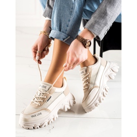 TRENDI Baskets à la mode True Love beige 1