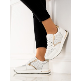 Goodin Baskets en cuir décontractées blanche 1