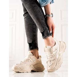 TRENDI Baskets mode beiges 1