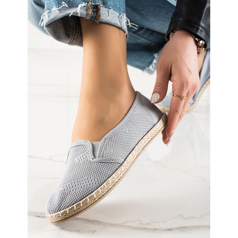 TRENDI Espadrilles Slipony décontractées gris 1