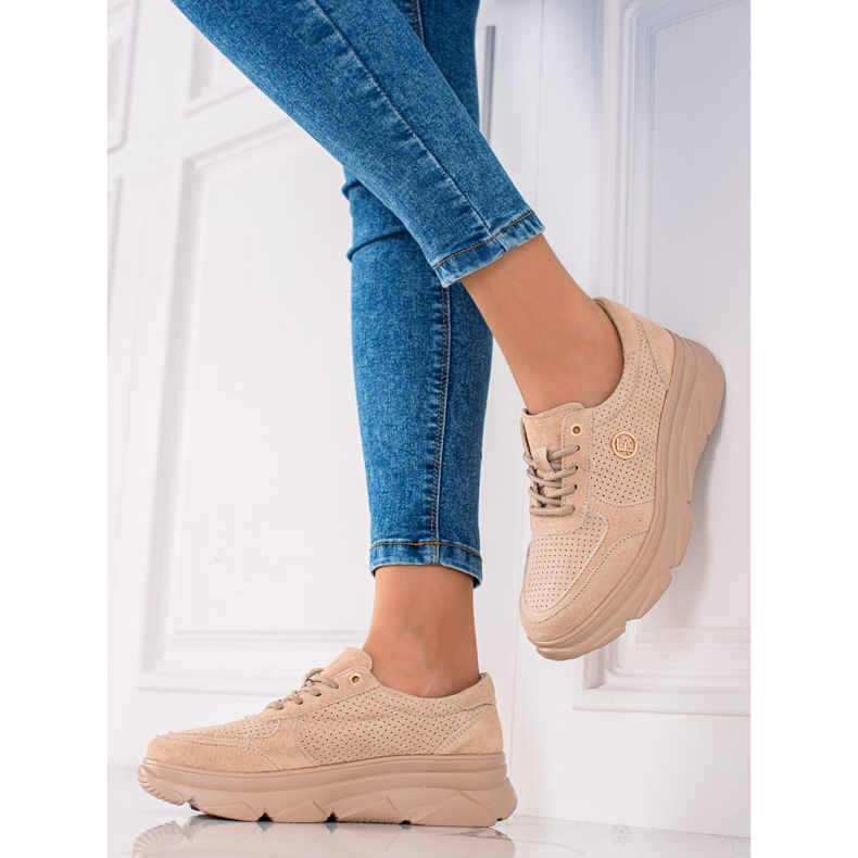 Filippo Baskets en cuir beiges brun 2