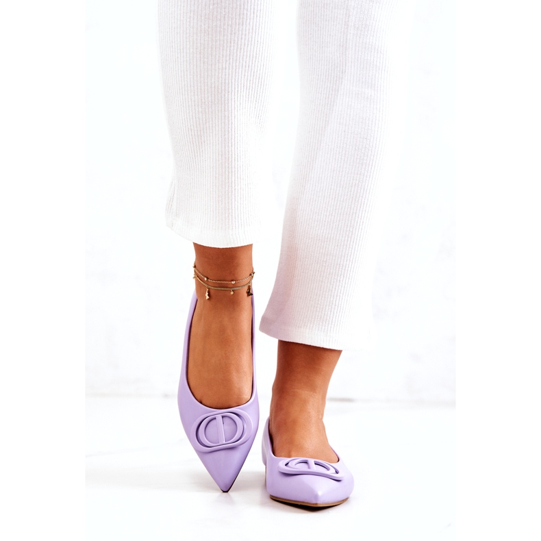 PS1 Ballerines En Cuir En Spitz Violet Rachelle 2