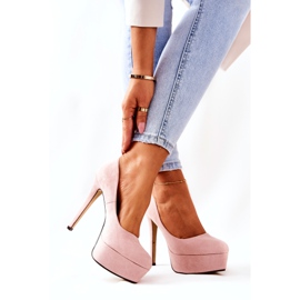WS1 Talons hauts en daim classiques sur une plate-forme idiote beige 3