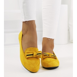 Mocassins moutarde à nœud Lavinia jaune 1