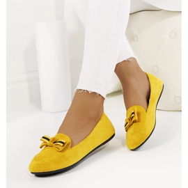 Mocassins moutarde à nœud Lavinia jaune 2