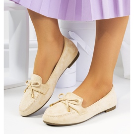 Mocassins beiges à nœud Asselin 1