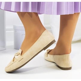 Mocassins beiges à nœud Asselin 2