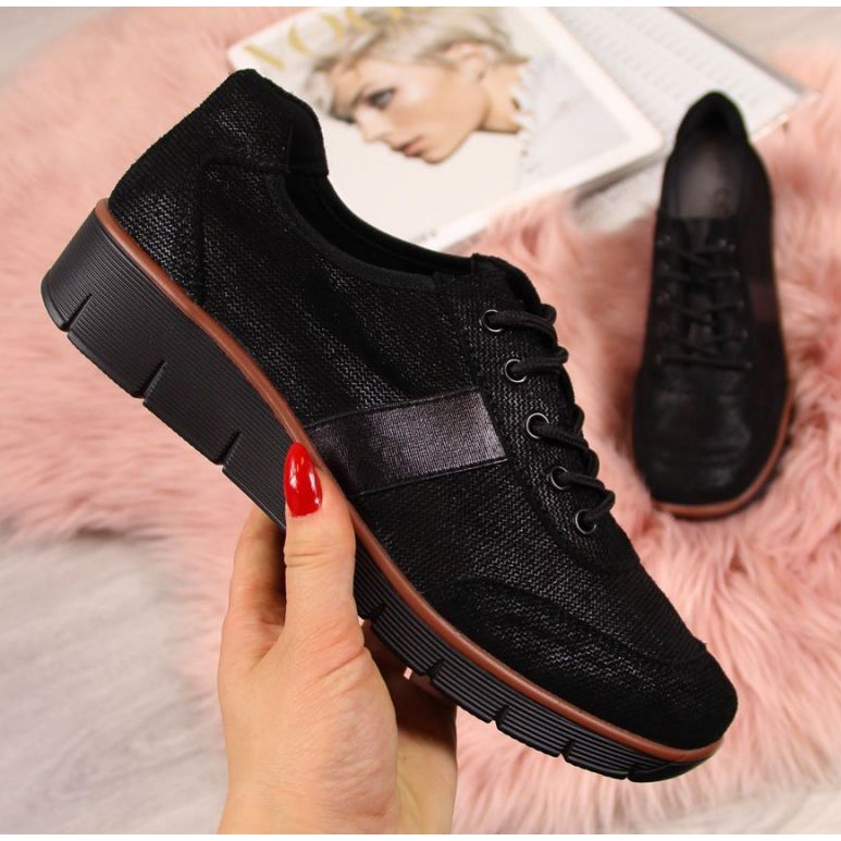 Chaussures en cuir compensées Filippo W PAW68A noir 1