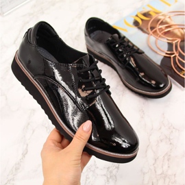 Chaussures en cuir laqué Filippo W PAW174 noir 1