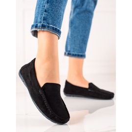 Evento Mocassins confortables en daim le noir 3