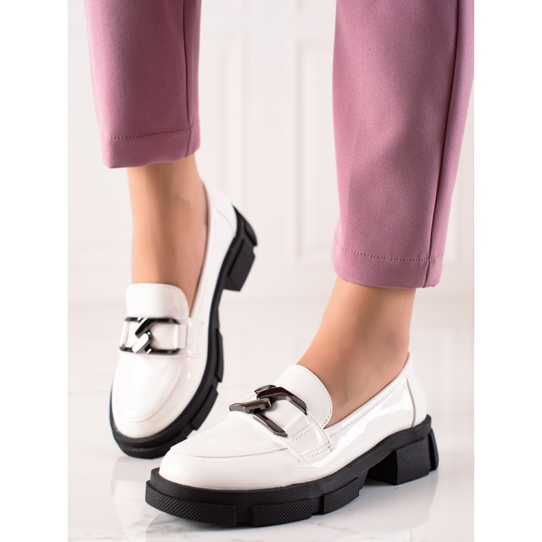 Goodin Mocassins Avec Eco Cuir Sur La Plateforme blanche 1