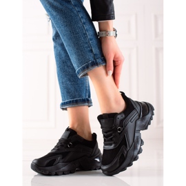 TRENDI Baskets mode noires le noir 1