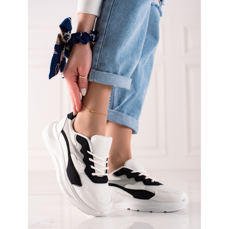 Marquiz Baskets avec maille blanche le noir 2