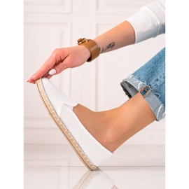 TRENDI Espadrilles Slipony décontractées blanche 4