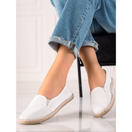 TRENDI Espadrilles Slipony décontractées blanche 2