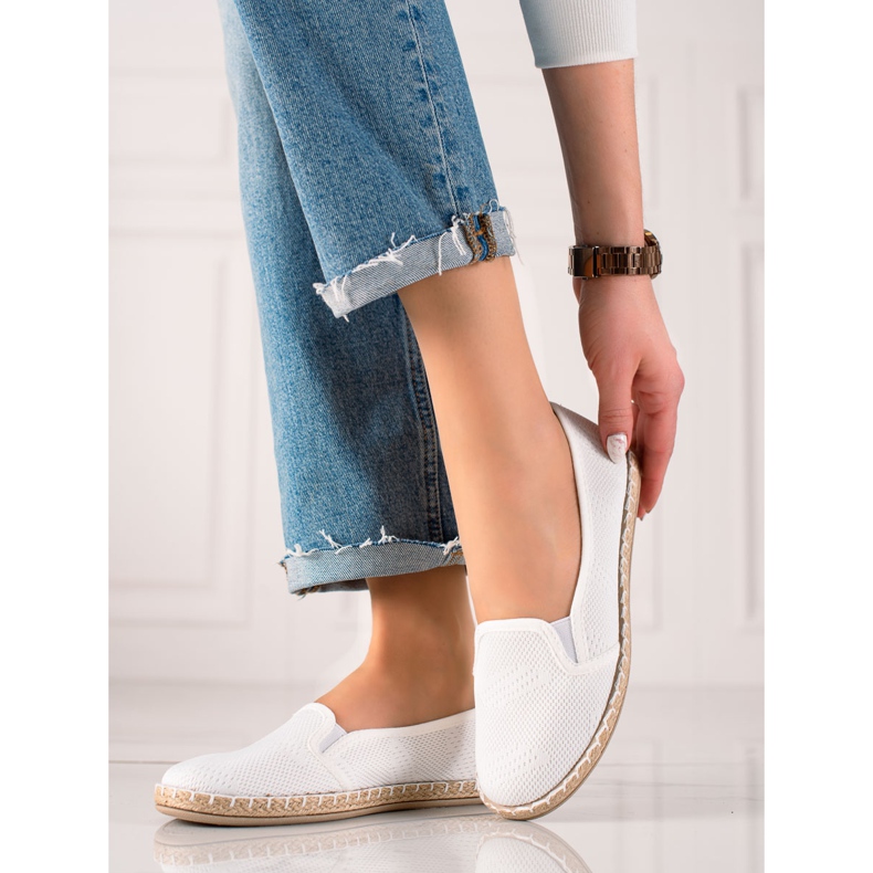 TRENDI Espadrilles Slipony décontractées blanche 1