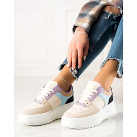TRENDI Baskets colorées à la mode beige multicolore 2