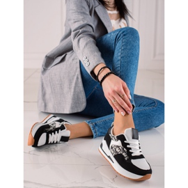 TRENDI Baskets attachées sur la plate-forme blanche le noir 2