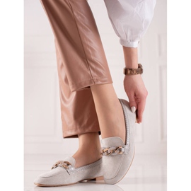 Small Swan Elégants mocassins gris 1 Small Swan Elégants mocassins gris 1